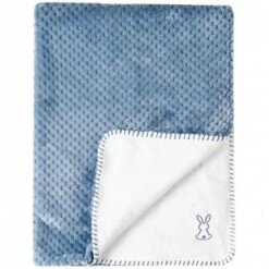 NATTOU Couverture Bébé Supersoft Lapidou Bleu Et Blanc (75 X 100 Cm)