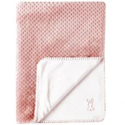 NATTOU Couverture Bébé Supersoft Lapidou Rose Et Blanc (75 X 100 Cm)