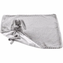 Nattou Doudou Couverture Lapin Lapidou Gris Ananas/blanc